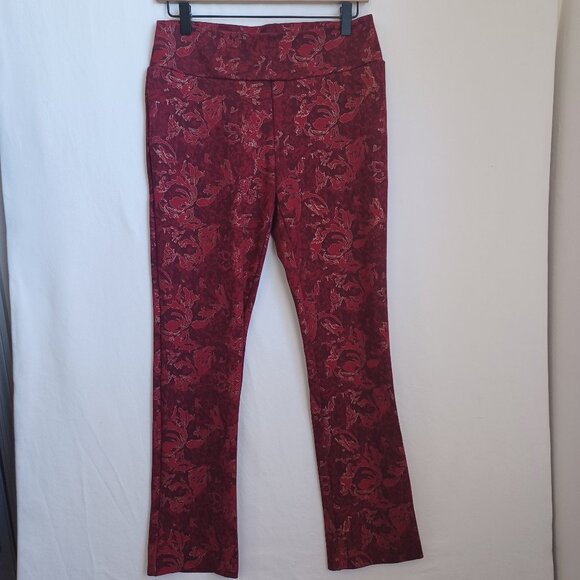 Soft Surroundings Pants Maroon Ponte Knit Leggings Pull On Stretch Womens Small - Picture 2 of 9